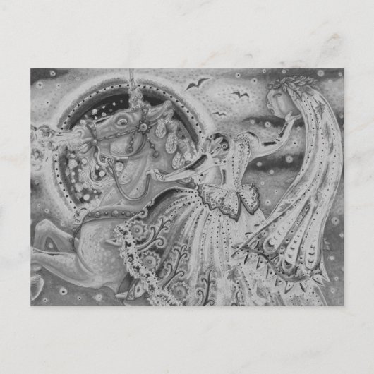 HOLLOW-HOLLOW, HOOFDLEZER HORSEMAN PALOMINO FEESTDAGENKAART (Voorkant)