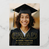 HOLLOW HOOG SCHOOL AFSTUDEERDER Gold Foil kondigin Folie Uitnodiging (Voorkant)