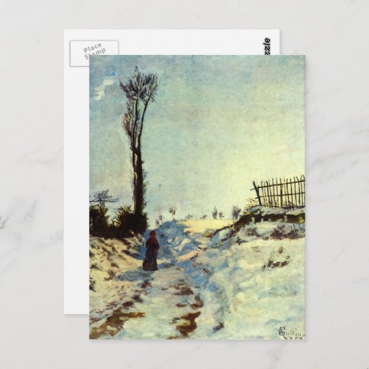 Hollow in de sneeuw briefkaart (Voorkant / Achterkant)