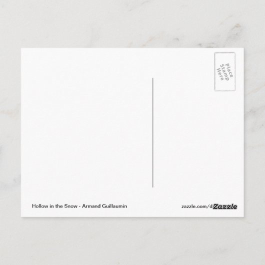 Hollow in de sneeuw briefkaart (Achterkant)