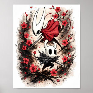 Hollow Knight Hornet Kersenbloesem Gaming Kunst Poster