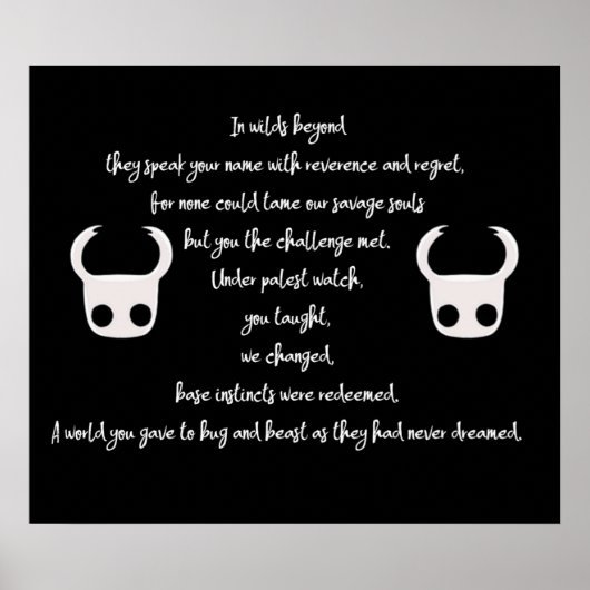 Hollow Knight Poem Poster (Voorkant)