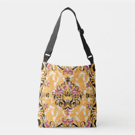 Hollow Life Sierlijk Goud en Roze Bloemmotief Crossbody Tas