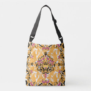 Hollow Life Sierlijk Goud en Roze Bloemmotief Crossbody Tas