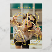 HOLLOW LINE SCHOOL AFSTUDEERDER Gold Foil Aankondi Folie Uitnodiging (Voorkant)