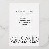 HOLLOW LINE SCHOOL AFSTUDEERDER Gold Foil Aankondi Folie Uitnodiging (Achterkant)