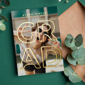 HOLLOW LINE SCHOOL AFSTUDEERDER Gold Foil Aankondi Folie Uitnodiging