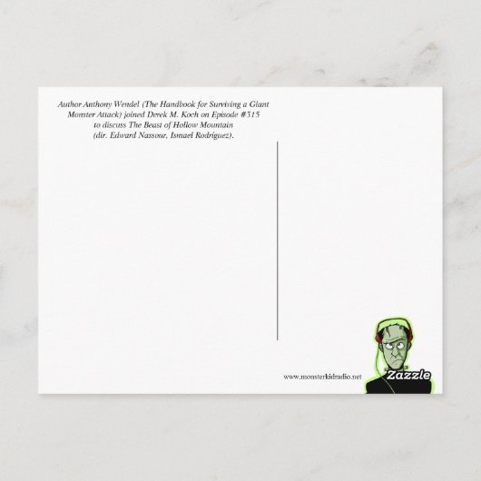 Hollow Mountain Beast Briefkaart (Achterkant)