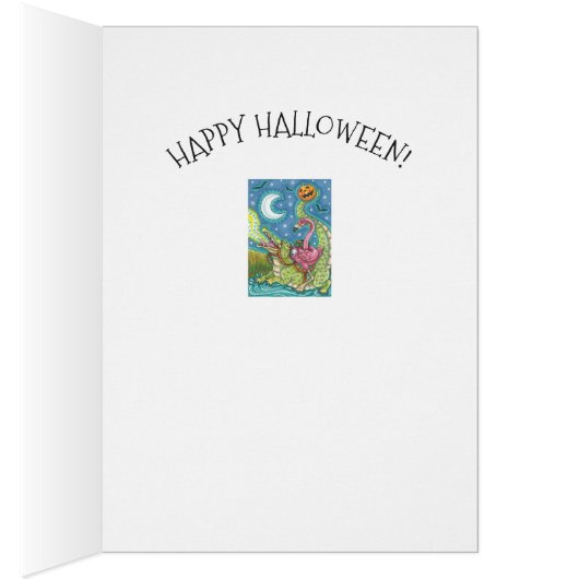 HOLLOW PINK FLAMINGO EN CROCODILE CARD VERse (Binnen (Rechts))