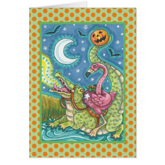 HOLLOW PINK FLAMINGO EN CROCODILE CARD VERse (Voorkant)