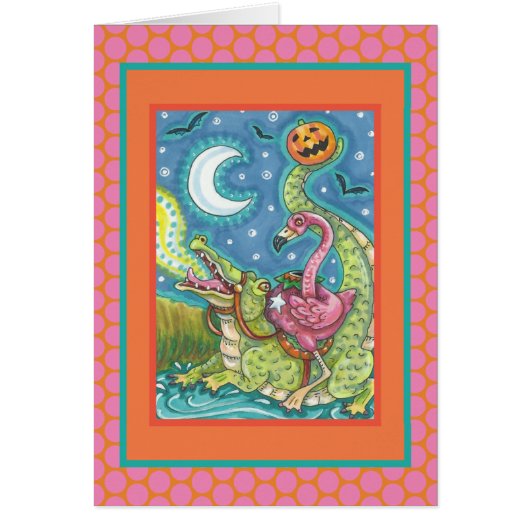 HOLLOW PINK FLAMINGO EN CROCODILE CARD VERse (Voorkant)