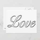 Hollow Script Love Briefkaart (Voorkant / Achterkant)