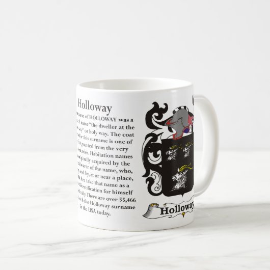 Holloway Family Coat of Arms Mok (Voorkant rechts)