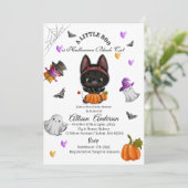 Holloween Black Cat Pumpkin Little Boo Baby showe Kaart (Staand voorkant)