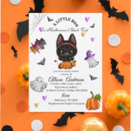 Holloween Black Cat Pumpkin Little Boo Baby showe Kaart