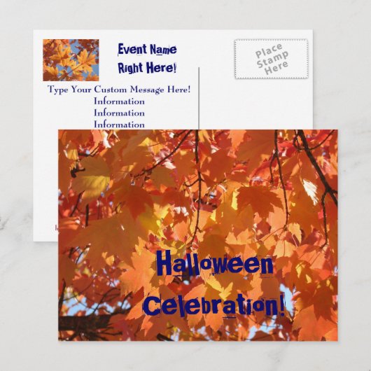 Holloween Celebration! gebeurtenisaankondigingskaa Uitnodiging Briefkaart (Voorkant / Achterkant)