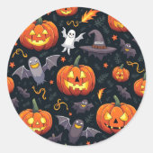 Holloween Gift Wrapping Classic Ronde Sticker (Voorkant)