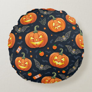 Holloween pompoen rond kussen