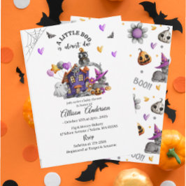 Holloween Pumpkin Little Boo Baby shower Kaart