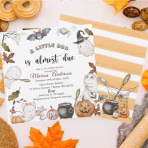 Holloween Pumpkin Little Boo Baby shower Kaart