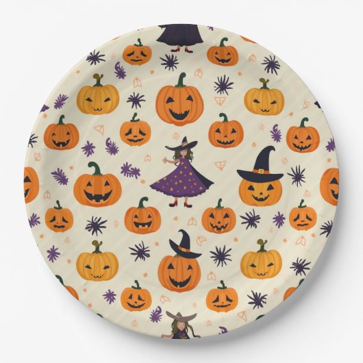 Holloween Ronde Papier Bord (Voorkant)