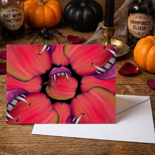 Holloween Vampier Koningin Drijvend Naar Appels Briefkaart
