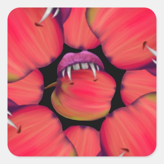 Holloween Vampire Queen Bobbing for Apples Vierkante Sticker (Voorkant)