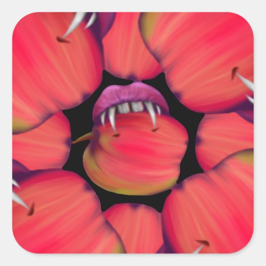 Holloween Vampire Queen Bobbing for Apples Vierkante Sticker (Voorkant)