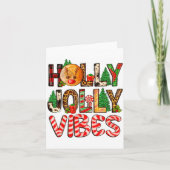 Holly A Jolly Vibes Reindeer Christmas Trees Light Kaart (Voorkant)