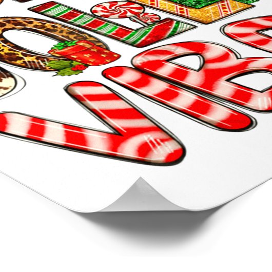 Holly A Jolly Vibes Reindeer Christmas Trees Light Poster (Hoek)