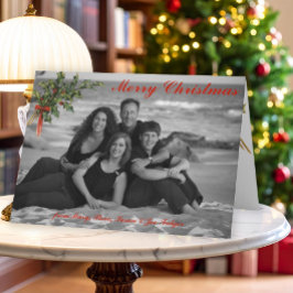  Holly | Aangepaste gevouwen kerstfotokaart Feestdagen Kaart