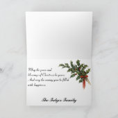  Holly | Aangepaste gevouwen kerstfotokaart Feestdagen Kaart (Binnen)