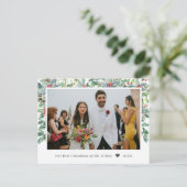 Holly Achtergrond Nieuw Wed Foto Kerstmis Feestdagenkaart (Staand voorkant)