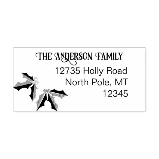 Holly Adres Rubberstempel (Afrduk)