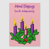 Holly Advent krans Magnetische Uitnodiging (Voorkant)