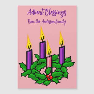 Holly Advent krans Magnetische Uitnodiging