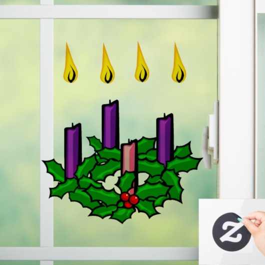 Holly Advent krans Raamsticker (Huis)
