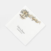 Holly and Bells Gepersonaliseerde Kerstbruiloft Servet (Hoek)