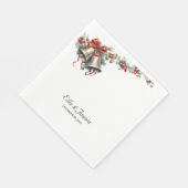 Holly and Bells Gepersonaliseerde Winter bruiloft Servet (Hoek)