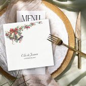 Holly and Bells Gepersonaliseerde Winter bruiloft Servet