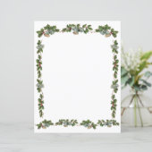 Holly and Bells Kerstbrief papier (Staand voorkant)