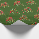 Holly and Bells kerstvakanay Wrapping Paper Cadeaupapier (Hoek)
