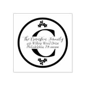 Holly and Berries Christmas Holiday Monogram Rubberstempel (Afrduk)