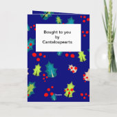 Holly and Berries Editable Kaart (Achterkant)