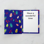 Holly and Berries Editable Kaart (Binnen)