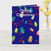 Holly and Berries Editable Kaart (Gele Bloem)