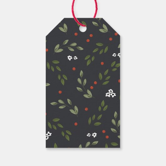 Holly and Berries Foto GIft Label Cadeaulabel (Achterkant)