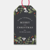Holly and Berries GIft Label Cadeaulabel (Voorkant)