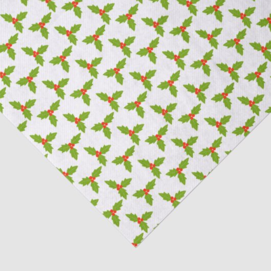 Holly and Berries Hand-drawn Christmas Holiday Tissuepapier (Detail)
