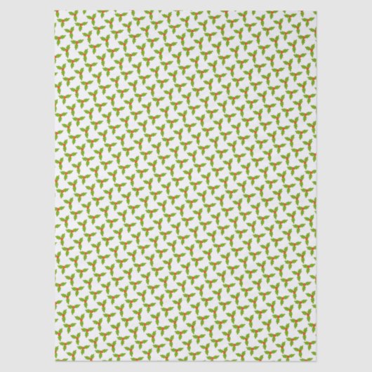 Holly and Berries Hand-drawn Christmas Holiday Tissuepapier (Voorkant)